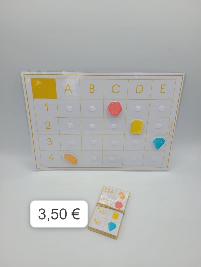Jeu tableau double entrée : diamants