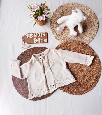 Gilet 👣 fermeture cordon, beige/crème , tout compte fait, 18 mois