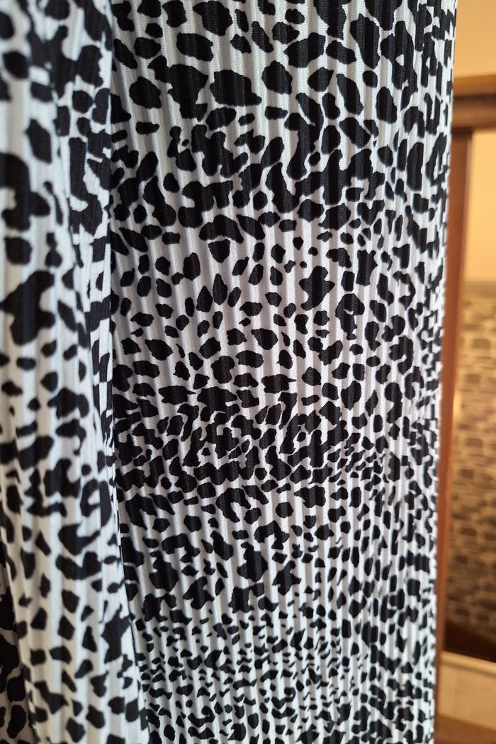 Robe fluide plissée blanche et noire - photo numéro 4