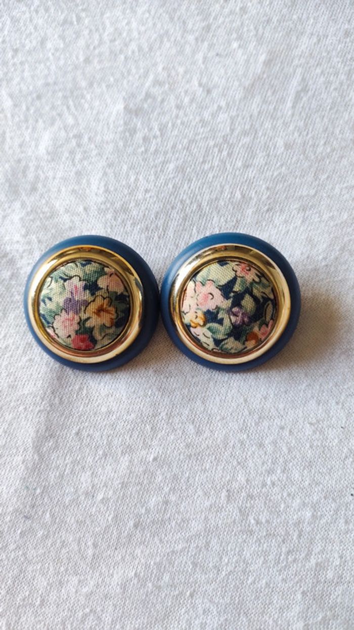 Clips d'oreilles vintage fleurs