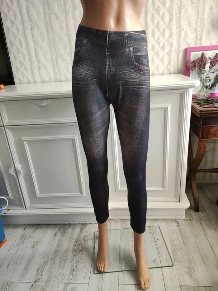 Leggings collant imprimé jean