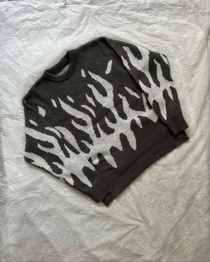 Pull Gris Vintage Taille M - photo numéro 2