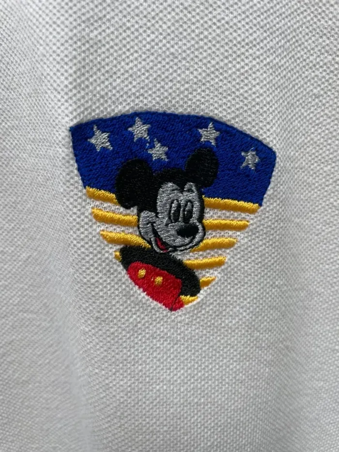 Iceberg vintage white polo Mickey Mouse Walt Disney Land Womens M made in Italy 🇮🇹 - photo numéro 2