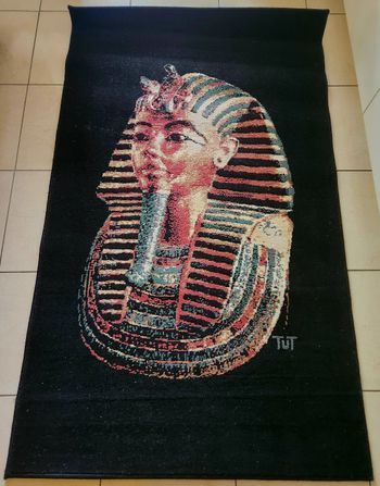 Tapis Toutankhamon buste égyptien neuf 90x150 cm