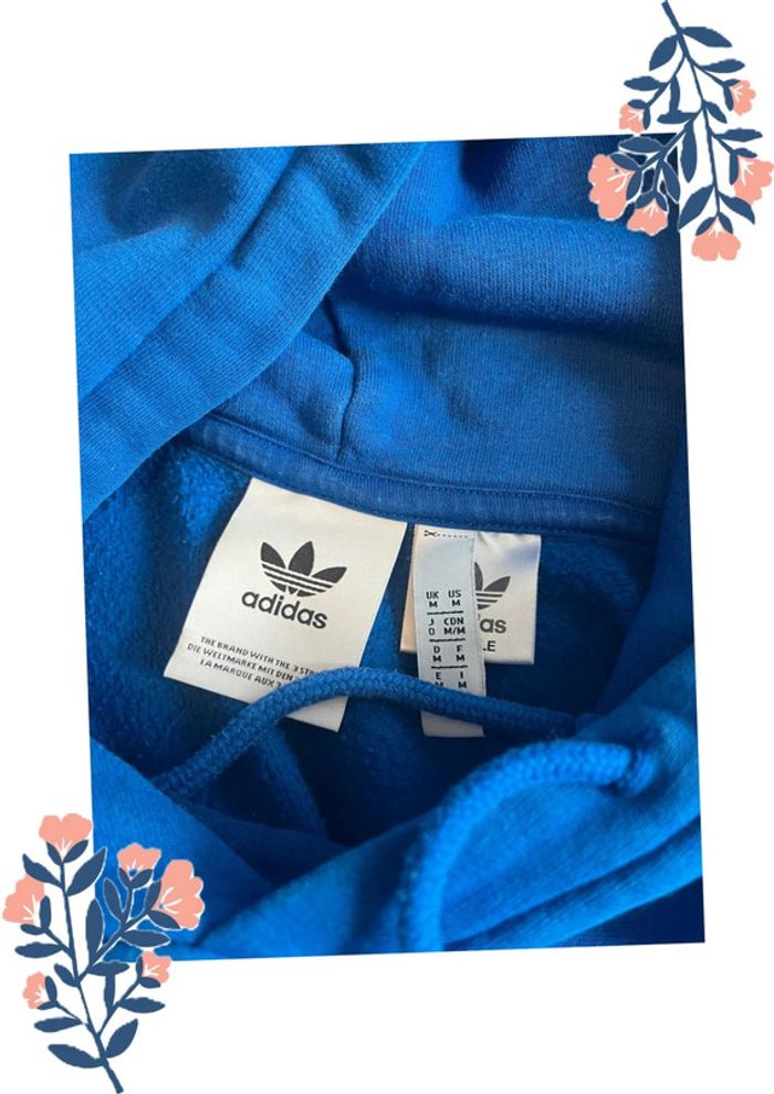 Sweat à capuche bleu Adidas – Taille M - photo numéro 2