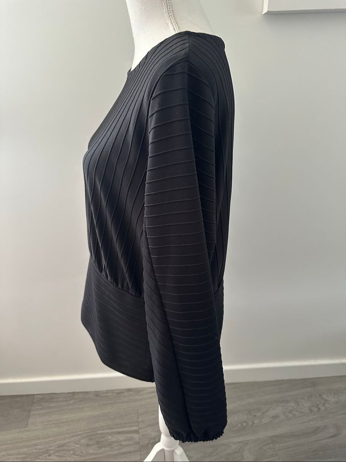Blouse à rayures noire H&M T40 L - photo numéro 3