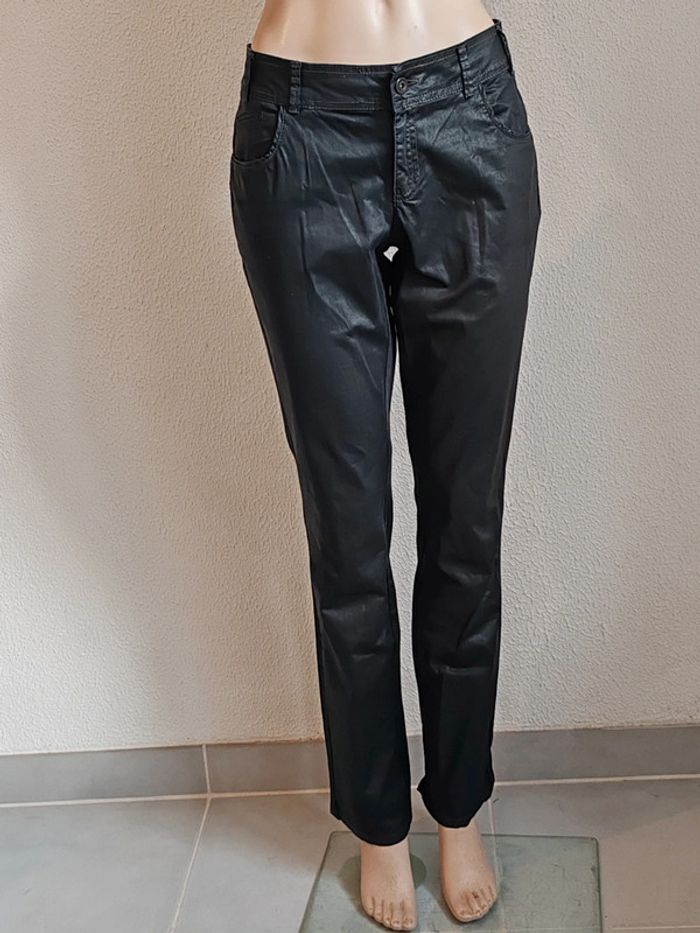 Pantalon noir enduit femme - photo numéro 1