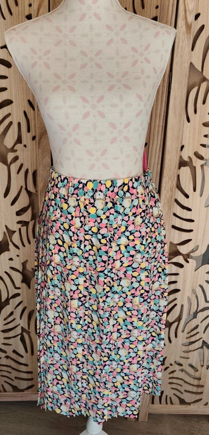 Jupe plissée imprimée tulipes Création Miss seven - photo numéro 3