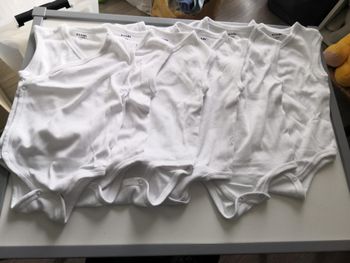 Lot de 6 bodies sans manches avec ouvertures pressionnées (Blanc) 12 mois (80 cm) Kiabi