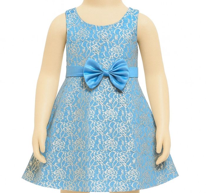 Robe bleue à dentelle - photo numéro 3