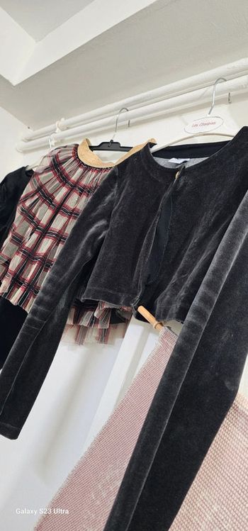 Ensemble 3 pièces Jupe télé Gilet Pull Petit Bateau Catimini 10 ans