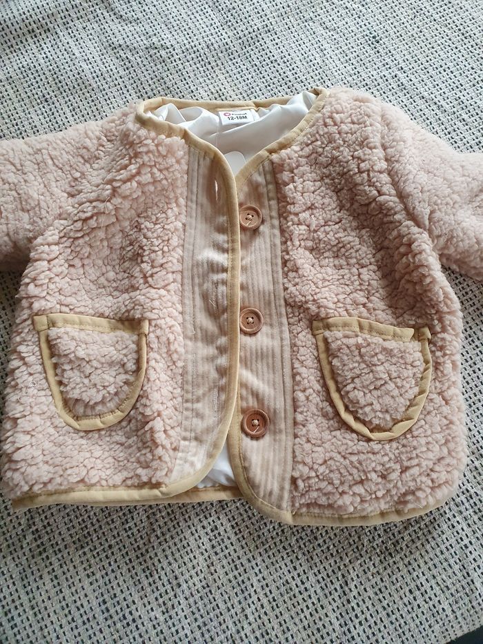 Veste fausse fourrure beige