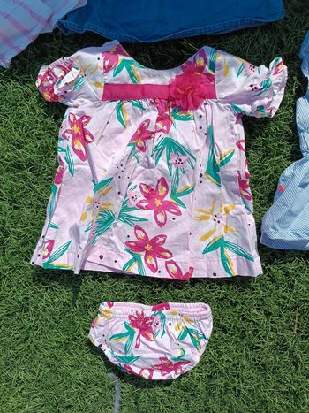 Robe 3 mois avec sa culotte/bloomer assorti