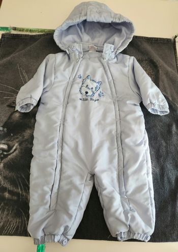 Combi pilote petit chien 6/12 mois bleu ciel