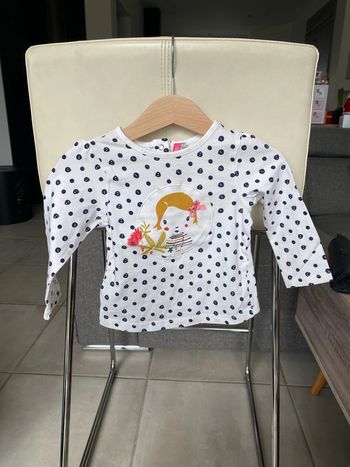 Tee-shirt à pois manches longues 12 mois