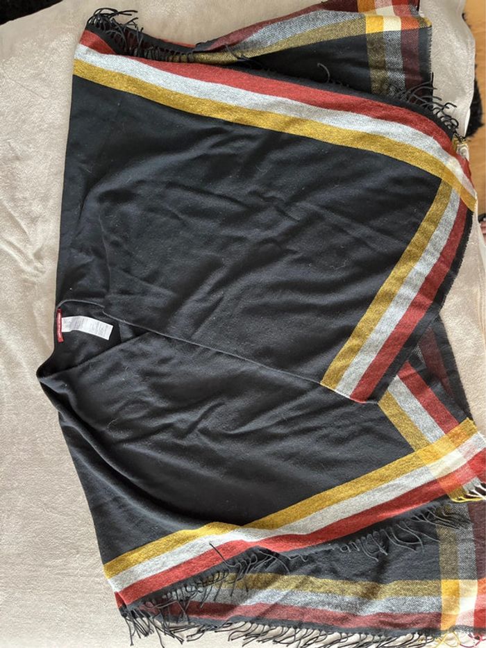 poncho comptoir des cotonniers noir - photo numéro 3