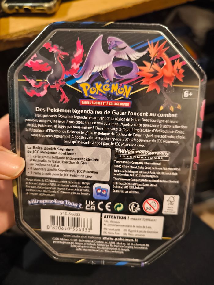 Pokebox coffret boîte métallique Pokémon electhor de galar Zénith suprême AB prix ferme - photo numéro 4