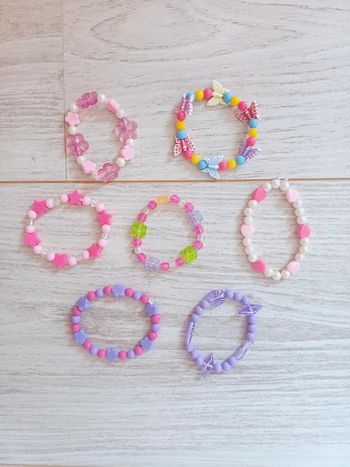Lot de 7 bracelets élastique fille
