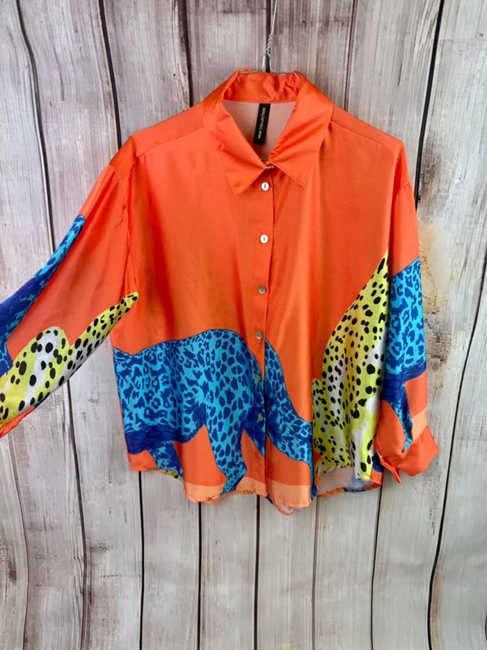 Chemise femme fluide et satinée léopard boutique italienne - photo numéro 2