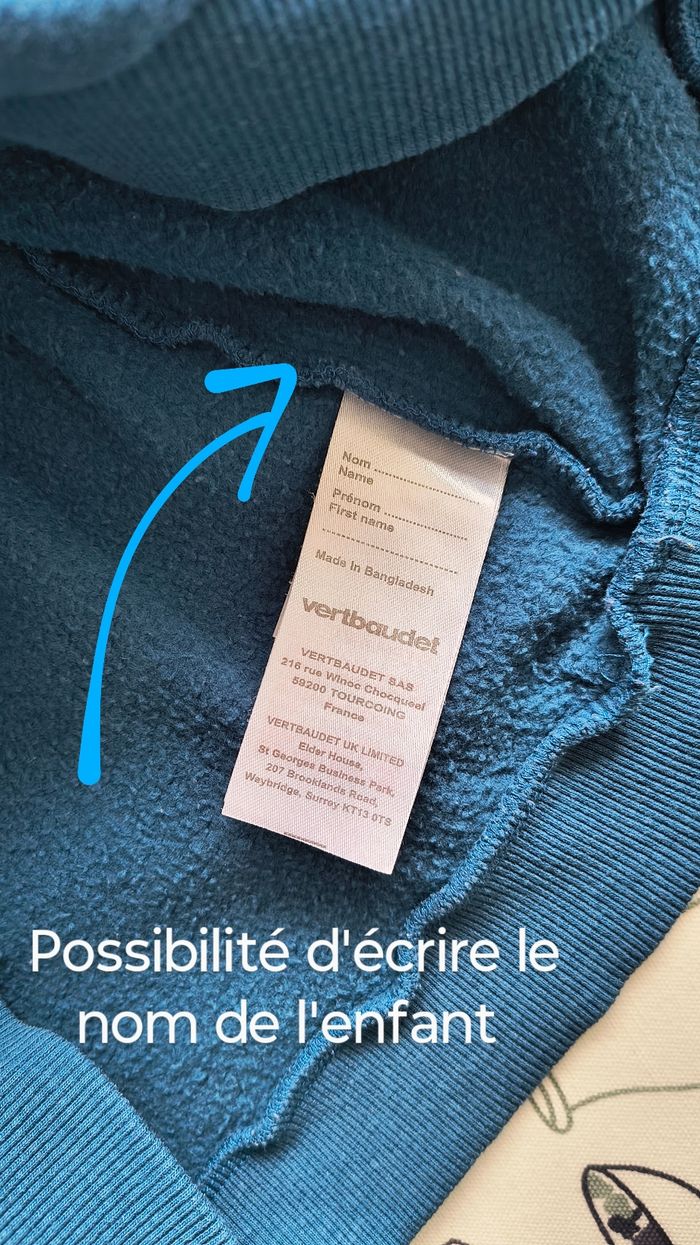 🧸 Magnifique sweat bleu motif ours Vertbaudet (10 ans) 🧸 - photo numéro 6