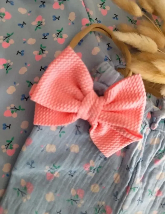 Ensemble fleuri TAO et bandeau cheveux fille 6 mois 🎀 - photo numéro 5