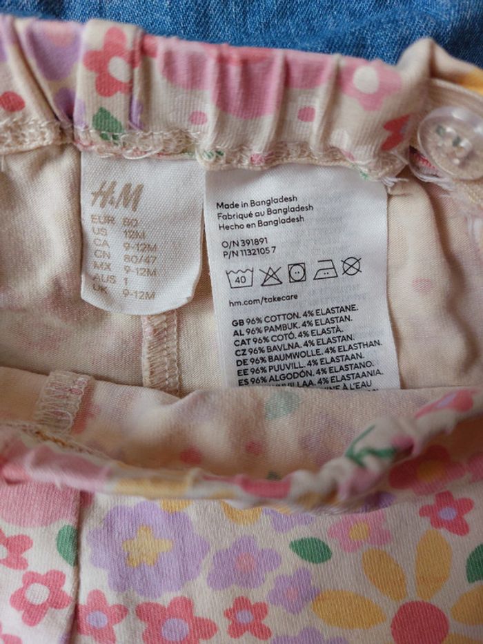 Ensemble H&M legging + chemise 12-18mois - 80 cms très bon état - photo numéro 2