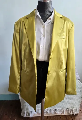 Blazer overside vert pomme en satin Divided by H&M