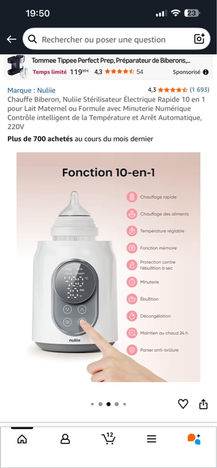 Chauffe biberon Nuliie 10 en 1 - photo numéro 3