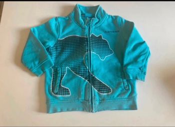 Gilet zippé en bon état garçon taille 36 mois couleur bleu turquoise