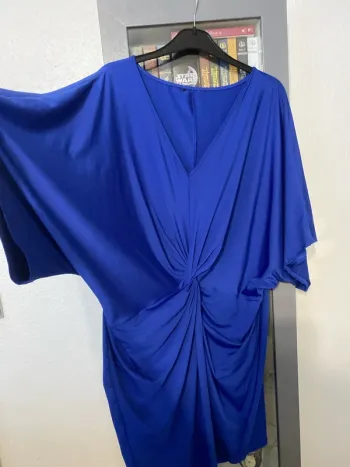 robe bleu nouée devant 50 Ms mode