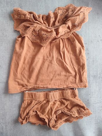 Ensemble short / haut en broderie anglaise