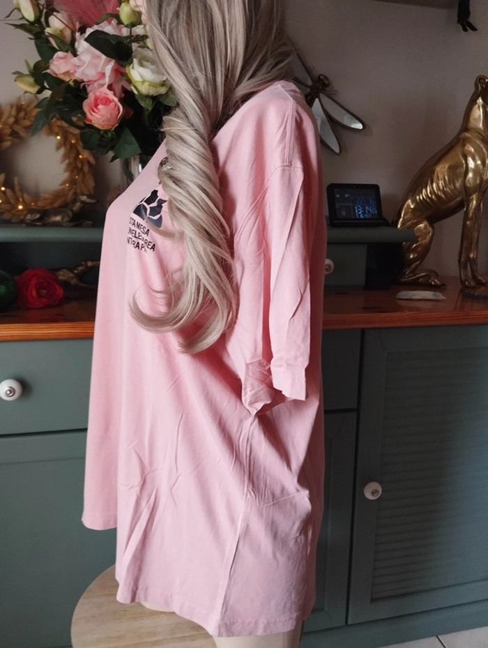 🥥Tee-Shirt Unisexe Rose Pastel H&M Taille XL🥥 - photo numéro 5