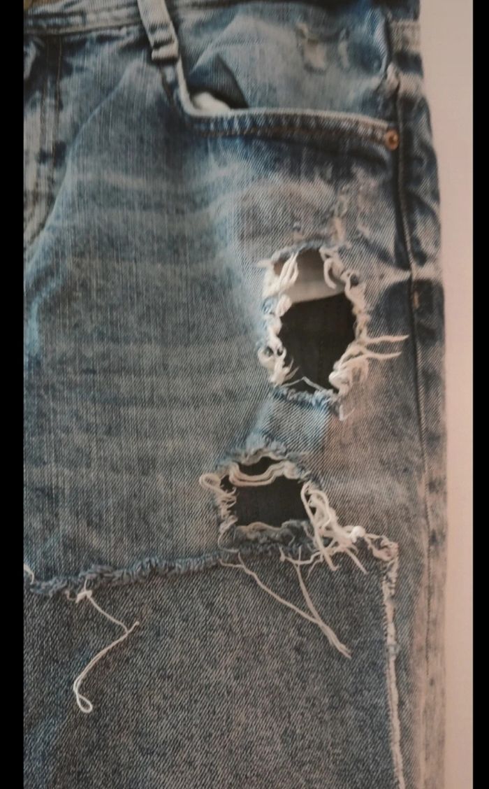 Jean Zara femme en 34  used troué - photo numéro 3
