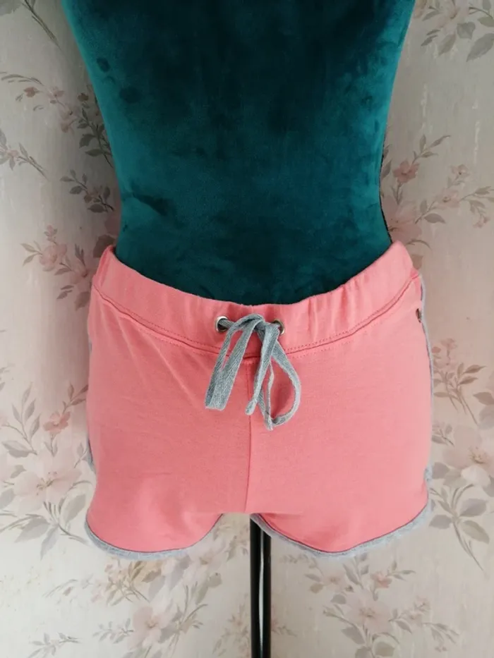 Short corail avec détails gris lien à nouer / one & unik / (M) - photo numéro 2