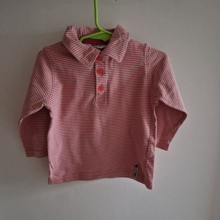 2 ans polo rayé blanc et orange