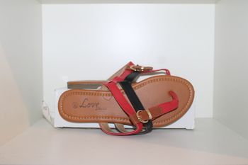 belle tongs lanières roure et noire 36