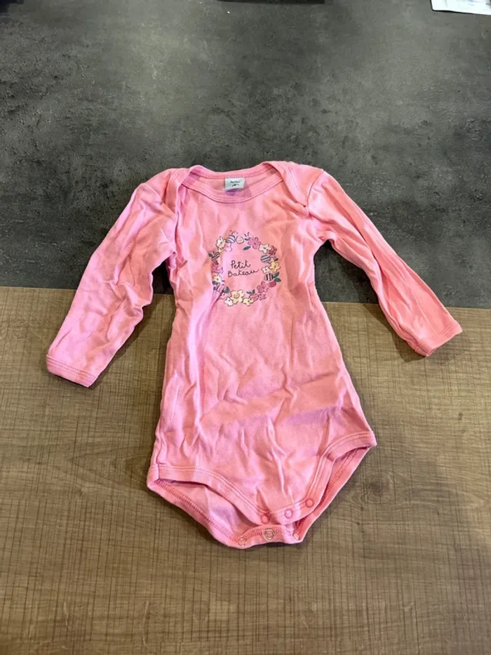 Body manches longues bébé fille, petit bateau 9 mois