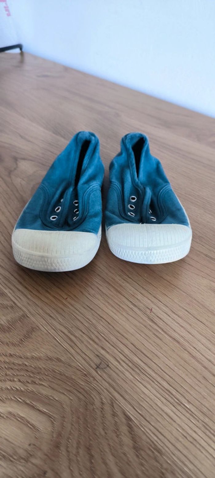 Tennis bleu sans lacets 25 très bon état fille où garçon - photo numéro 3