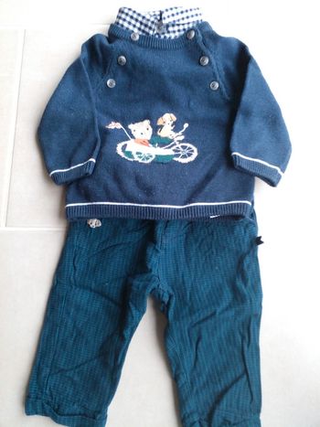 Ensemble pantalon pull avec col chemise