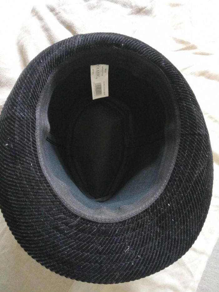 Chapeau/feutre noir en velours 58cm - photo numéro 3