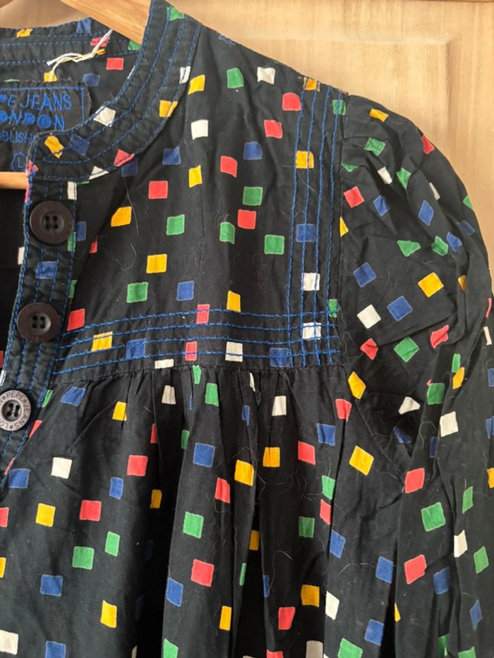 Robe noire et carreaux multicolore Pépé Jeans taille L - photo numéro 5