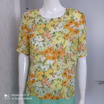 Blouse à fleurs jaune orange t36/38