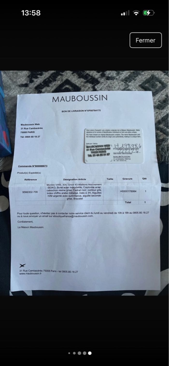 Montre homme Mauboussin - photo numéro 5