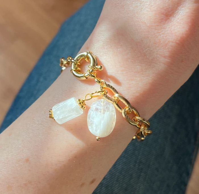 Bracelet amulette scarabée Pierre de Lune - photo numéro 9