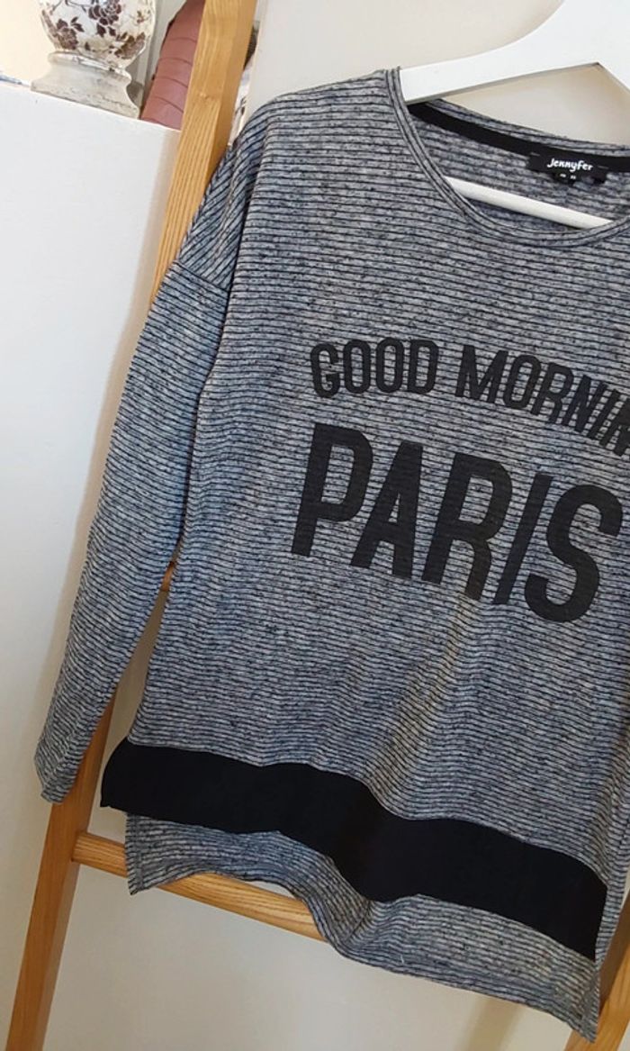 Haut blouse gris noir Jennyfer T 34 - photo numéro 3