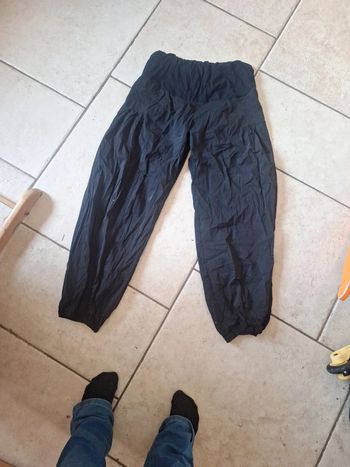 Pantalon toile noir uni