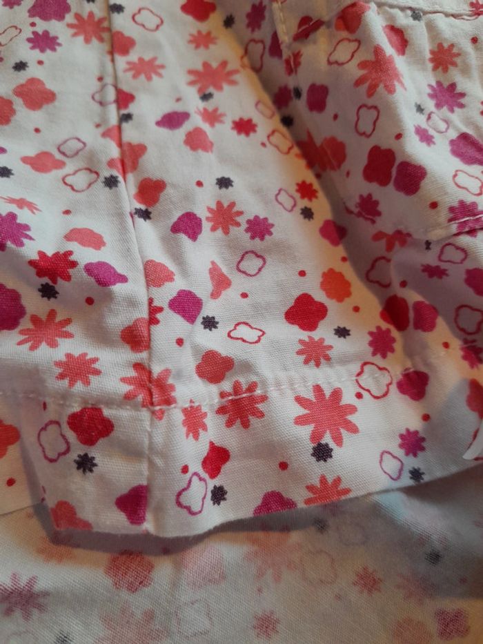 Tee-shirt blouse 6 mois coton fille rose et blanc à fleurs 🌸 - photo numéro 9
