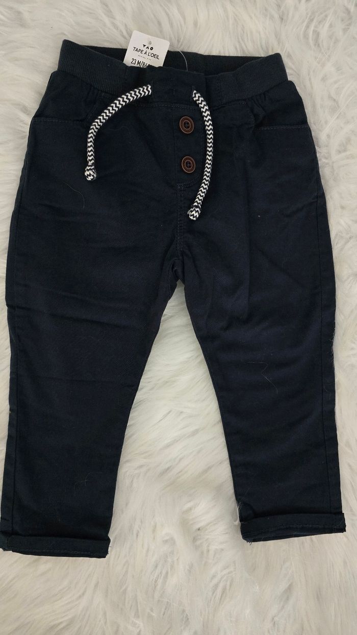 Neufs (non portés) ensemble teeshirt ml et pantalon toile 23mois Garçon - photo numéro 4