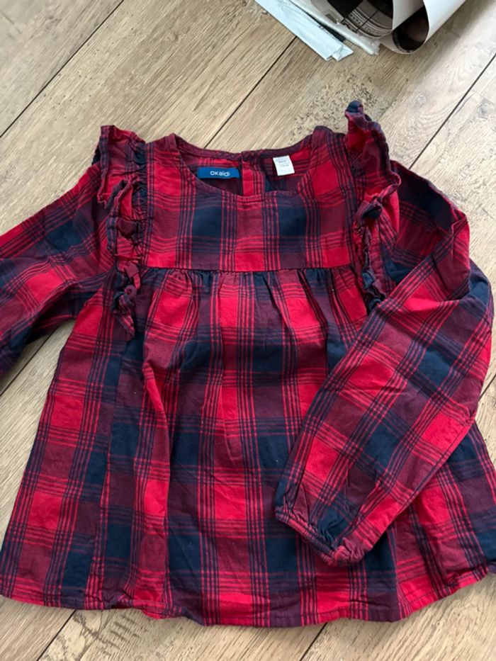 Blouse à carreaux 8 ans