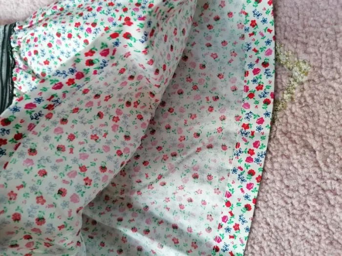 Jupe été fille élastique légère fantaisie fleurs fait main - photo numéro 4